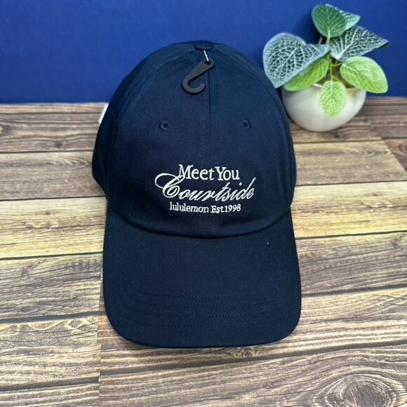 Lululemon Classic Ball Cap Adjustable "Meet You Courtside" NWT S/M (TRNV/WHT) - Picture 2 of 12